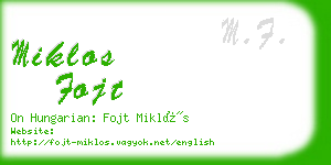 miklos fojt business card